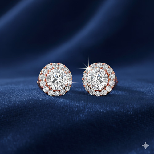 Boucles oreilles or rose - or,