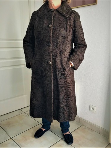Manteau astrakan marron - manteau,