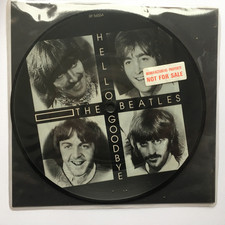 THE BEATLES "HELLO GOODBYE" EMI PROMO PICTURE DISC MANUFACTURERS COPY + STICKERS