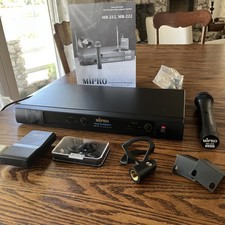 WORKING Mipro MR-222 VHF Wireless Microphone Receiver w/ Bodypack Lavaliere Mic