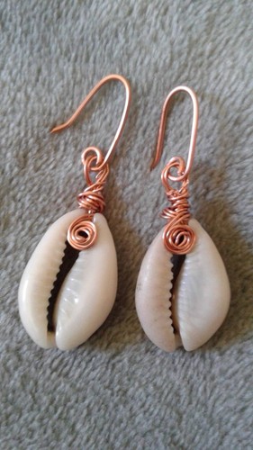 Cowrie shell earrings - cowrie,