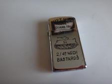 Année 1972 Zippo Slim Briquet VIETNAM 72-73 QUANG TRI Et 2/47 MECH BASTARDS