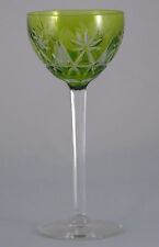 Val Saint Lambert Green Glass in Cut Lined Crystal