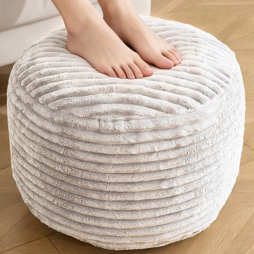 Round ottoman corduroy pouf - round, ottoman,corduroy
