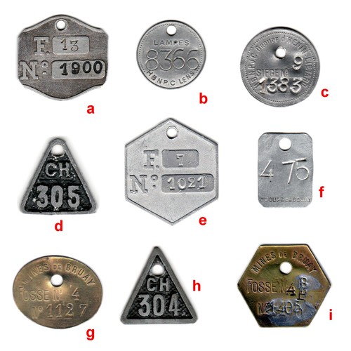 Lot jetons mineur des - 9,