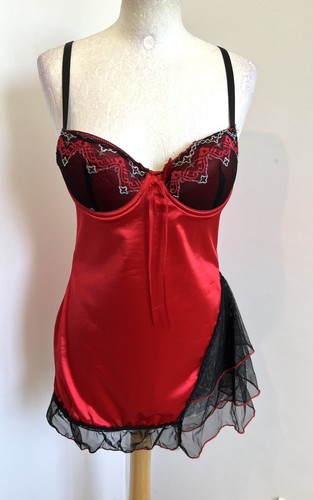 Nuisette t38 90b satiné rouge - nuisette,