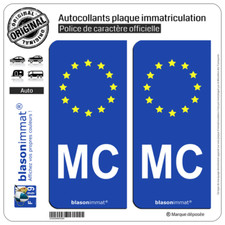 2 Stickers autocollant plaque
