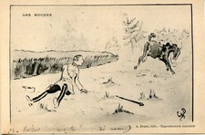 Old postcard / fantasy humor illustrator / the woods No. 23