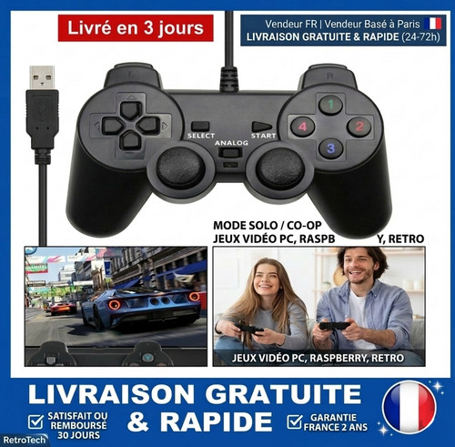 Manette usb filaire windows - manette,