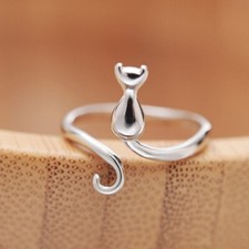 Bague chat en argent 925