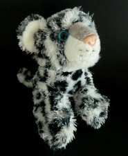 F7. DOUDOU PELUCHE PAIRI DAIZA LEOPARD PANTHERE JAGUAR BLANC NOIR 22cm - TTBE