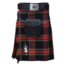 Black Stewart Highland traditionnel  des hommes écossais tenues de kilt Sporran