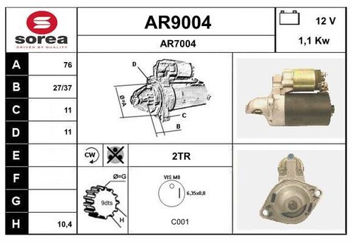 Démarreur snra ar9004 alfa - ar9004,