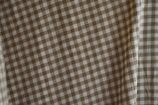 Coupon N°232 tissu vichy poly coton beige/marron carreau  voile