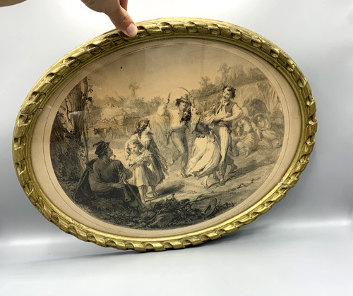 Gravure ancienne terre - gravure, "la