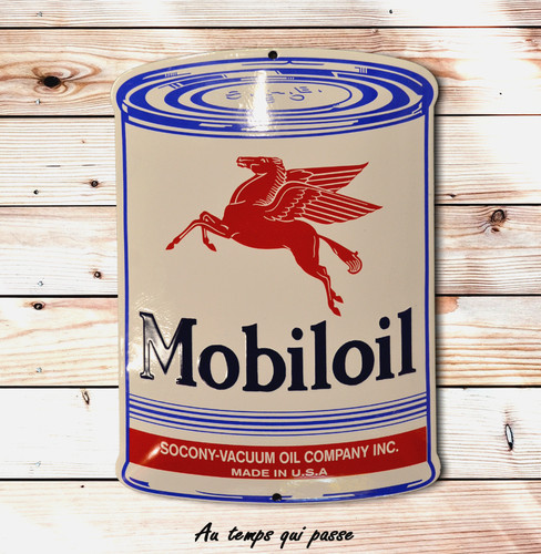 Plaque émaillée mobiloil - plaque,