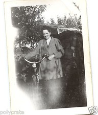 Portrait of Woman with Bicycle - Old Year Photo. 1940