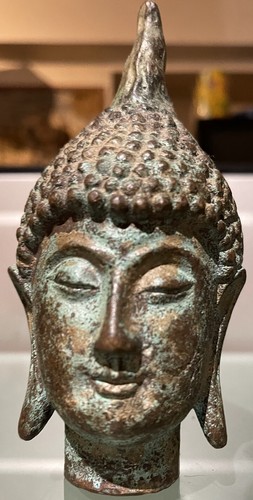 Tete bouddha bronze ancien - bouddha,