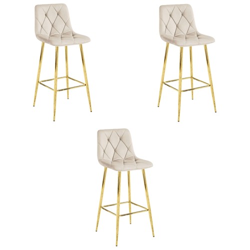 Tabouret nado velours beige - -,