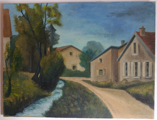 Gouache paysage roger - gouache, de