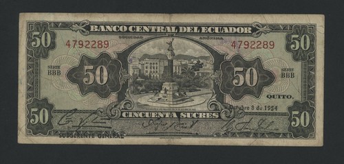 Ecuador sucres 1954 bbb - 50,