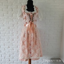 Chicoree Tyrol Dirndl Oktoberfest Pink Dress Size XS and white blouse