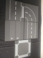 LEGO LOT OF 5 LEGO CITY CROSSROADS STRAIGHT LINE ROAD BASE PLATES