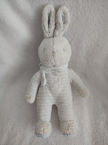 Doudou peluche lapin rayé