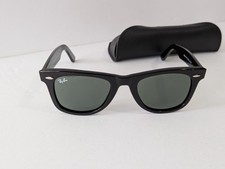 Used Ray-Ban RB2140 901 Classic Wayfarer Black Frame Green Lens Sunglasses