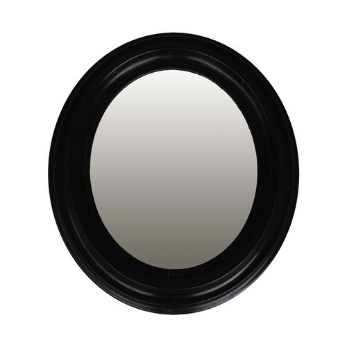 Miroir ovale laqué noir style
