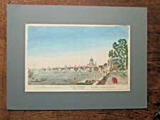 c1770 Vue d'Optique Panorama City Thames London Bridge St Pauls Ships Boats