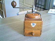 OLD AND SUPERB PEUGEOT CUBIQUE GRAND LUXE WALNUT COFFEE GRINDER