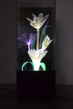 Lampe vintage  fleurs en fibre