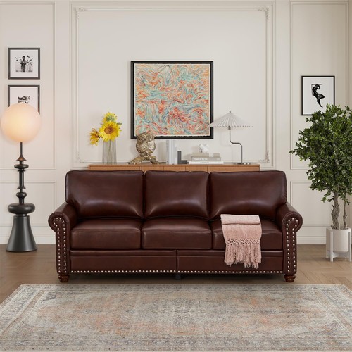 Modern faux leather sofa bed - faux,