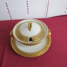 1 sauciere en porcelaine limoges Theodore Haviland double incrustation or
