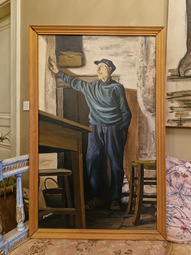 Peinture ancienne huile sur - peinture, ancienne,
