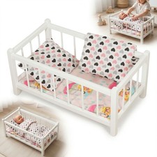 Lit poupée bois blanc +