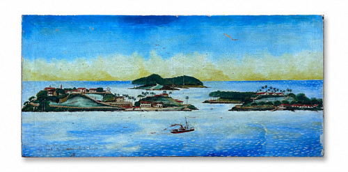 Tableau ancien paysage - , guyane