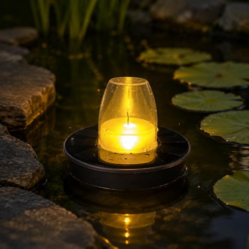 Lampe bougie solaire flottante - bougie,
