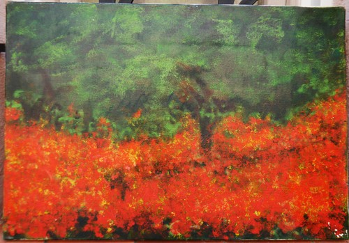 Tableau les buissons - tableau, rouges