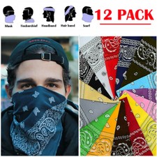 LOT 12 Pack Paisley Scarf Bandana Scarf 100% COTTON