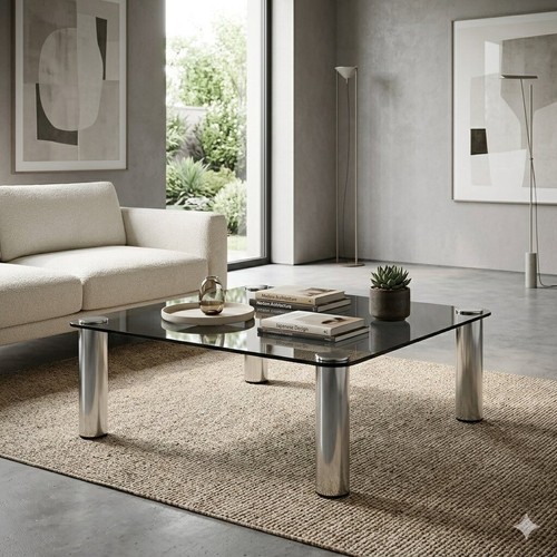 Table basse vintage métal - table,