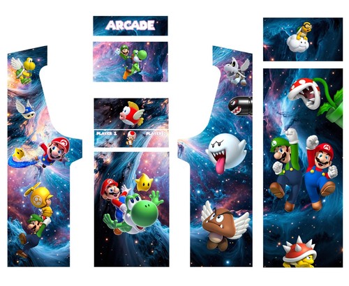 Stickers mario pour borne - stickers,