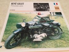 Carte moto collection Atlas motorbike René Gillet 750 bicylindre attellée 1926