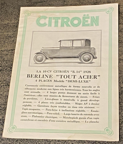 Feuillet vente citroen b - vente,