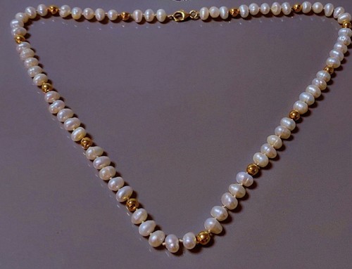 Collier carats perles - collier, or