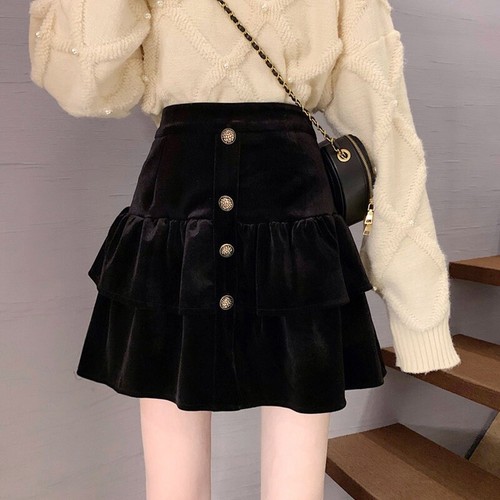 Femme velours mini jupe - velours,