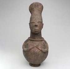 FR0668 SCULPTURE MANGBETU TETE EN TERRE CUITE TERRACOTTA CONGO RDC AFRIQUE