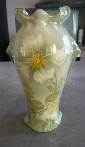 Vase ceramique decor fleur - ,