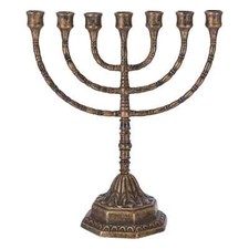 Chandelier CANDELABRO HEBRAIQUE 7 Bras En Laiton MENORAH Célébration Liturgie